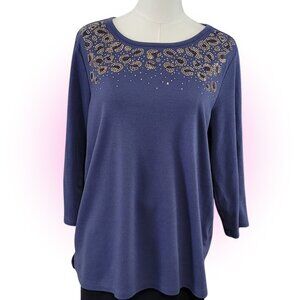 Y2K SPARKLING MCBLING BLOUSE TOP EUC SIZE L